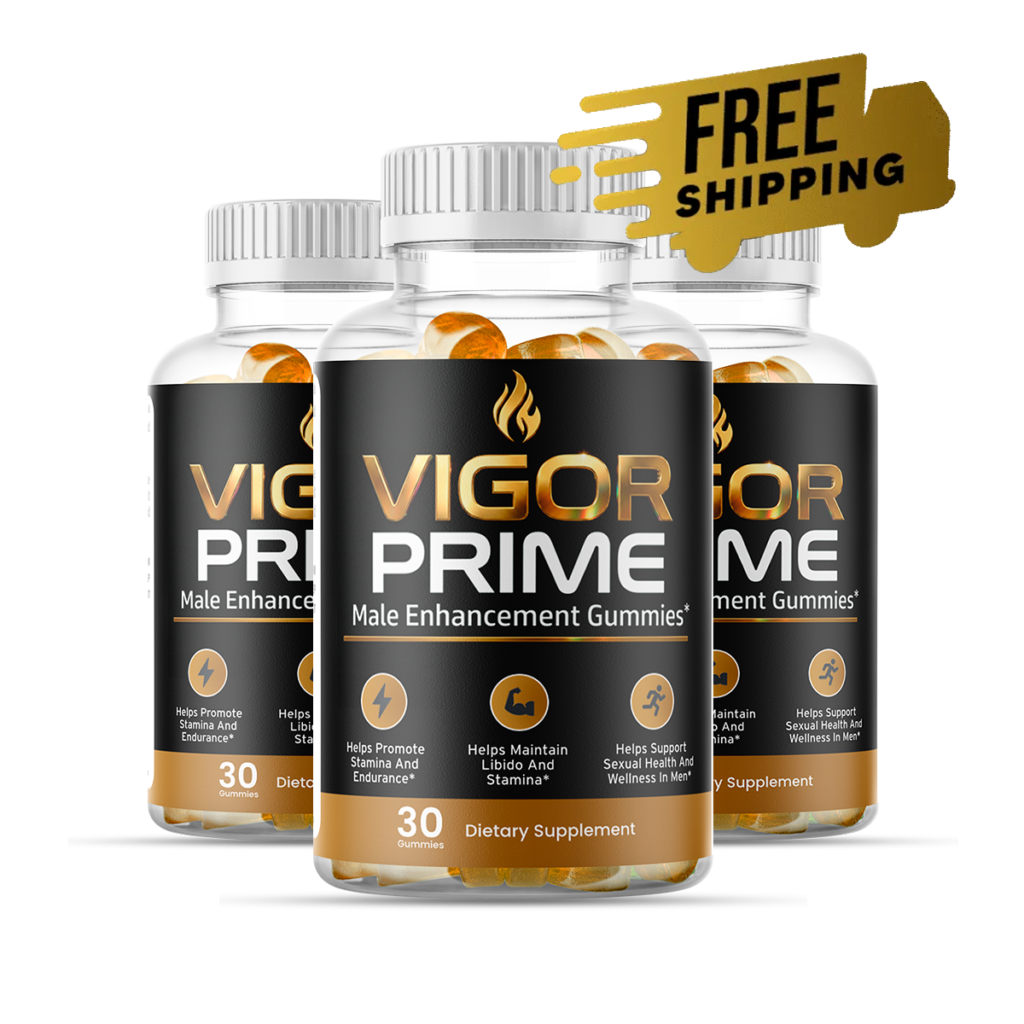 Three bottles of Vigor Prime male enhancement gummies